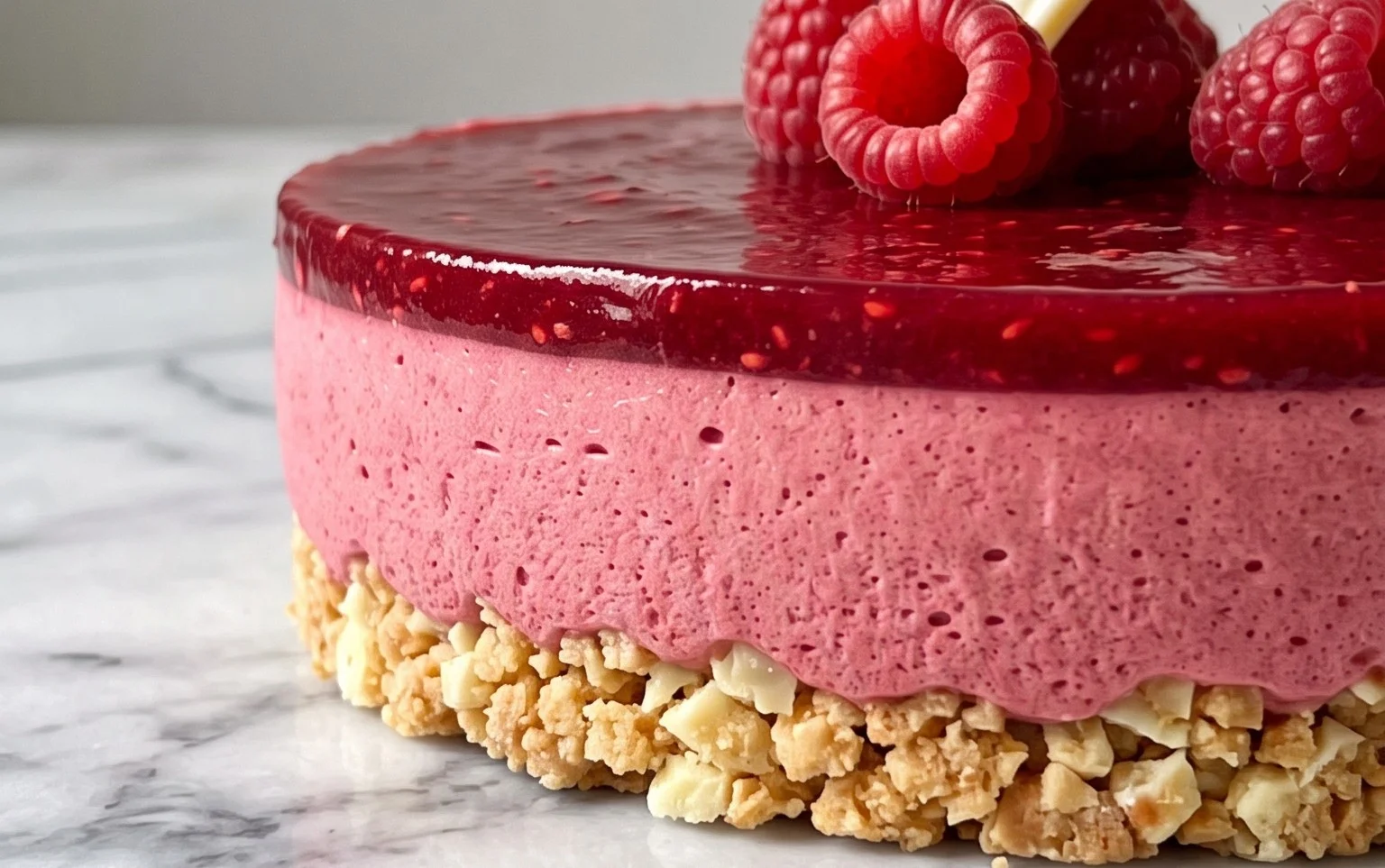 Bavarois Framboise Croustillant Chocolat Blanc Facile